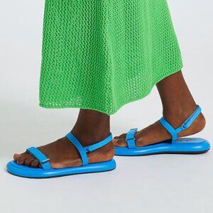 8 BY YOOX Genuine Leather / Grosgrain Advantage Sandals in Blue - Size 10